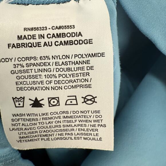 Nike Yoga Luxe Leggings Size S Blue Scalloped Eyelet 7/8 Length High Rise Yogi - Picture 8 of 9